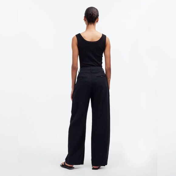 Madewell NWT Harlow Wide Leg Pants in Petite in True Black Size 12P - Picture 4 of 8